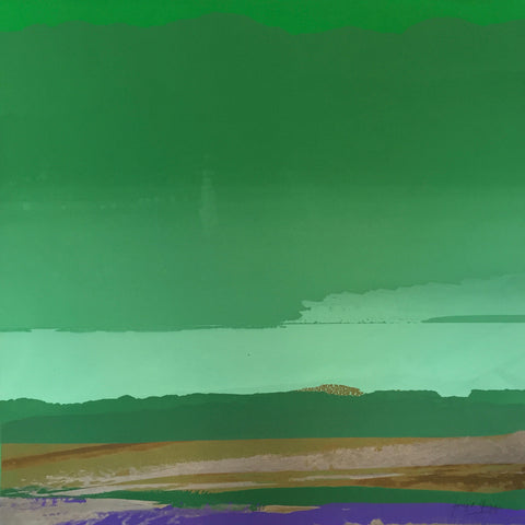 Dark Green, Purple, Gold Landscape